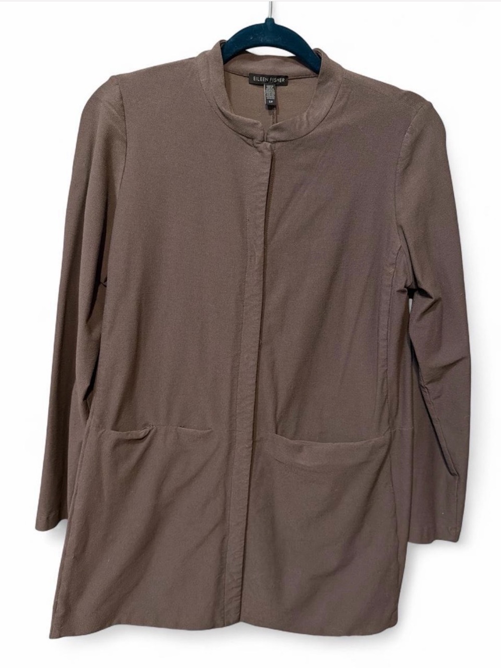 Eileen Fisher Taupe Lightweight Long Jacket